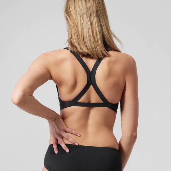 New Athleta Mailbu D-DD Bikini Top Black Medium Swimsuit Top Supportive Athletic - Picture 1 of 2